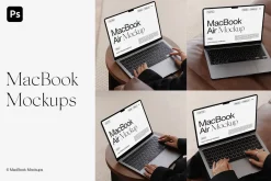 MacBook Air with Hands Mockups