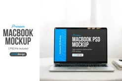 MacBook Mockup Cozy Table
