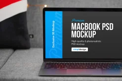 MacBook Mockup Dark Keyboard