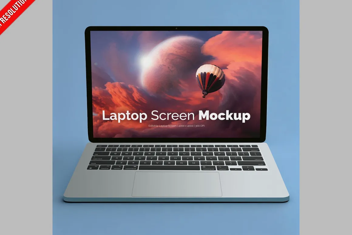 Macbook Mockup Lateral Art