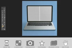 Macbook Mockup Lateral Art