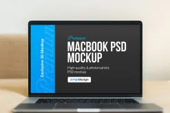 MacBook Mockup Neutral Background