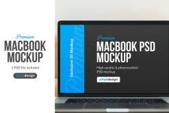 MacBook Mockup Neutral Background