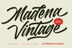 Madena Vintage Bold Script Font