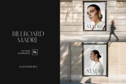 Madri Billboard Street Mockup PSD