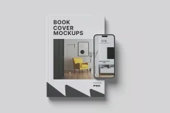 Magazine With Phone Mockup