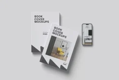 Magazine With Phone Mockup