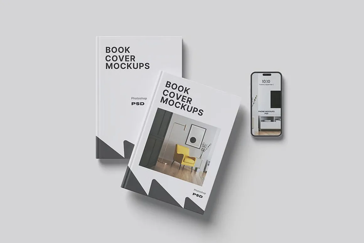 Magazine With Phone Mockup