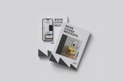 Magazine With Phone Mockup