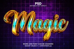 Magic Chrome 3d Text Effect Style