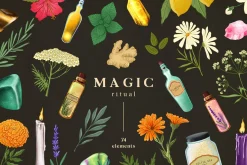 Magic ritual clipart collection