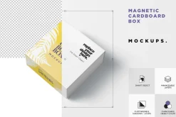 Magnetic Cardboard Box Mockups