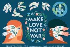 MAKE LOVE, NOT WAR vector collection