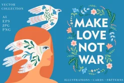 MAKE LOVE, NOT WAR vector collection