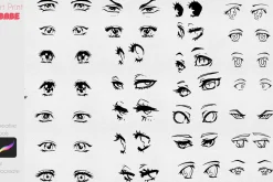 Manga Eye Stamp Cartoon Anime Kawaii