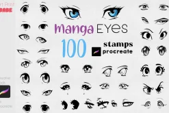Manga Eye Stamp Cartoon Anime Kawaii