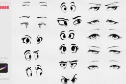 Manga Eye Stamp Cartoon Anime Kawaii