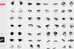 Manga Eye Stamp Cartoon Anime Kawaii