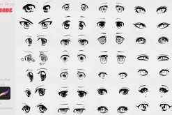 Manga Eye Stamp Cartoon Anime Kawaii