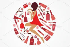 manicure and pedicure + icon set