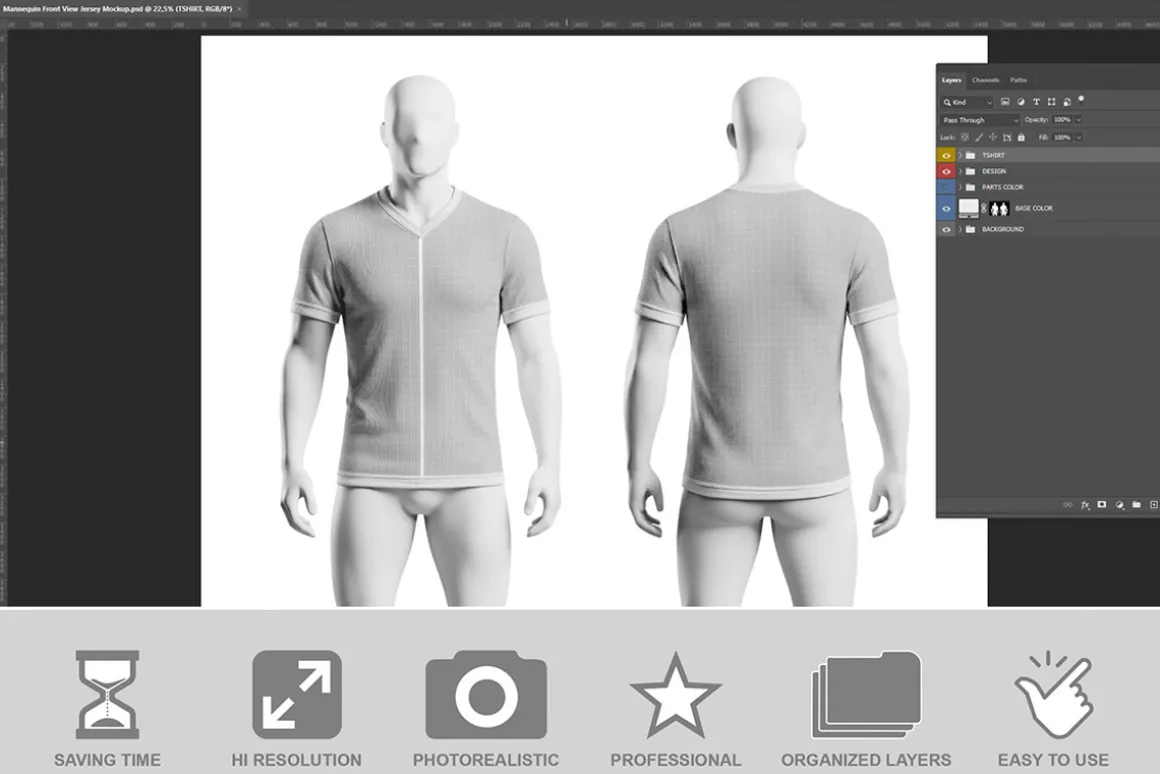 Mannequin Front View Jersey PSD
