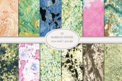 12 Marbled Paper Backgrounds