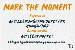 Marker font Mark the moment by hand