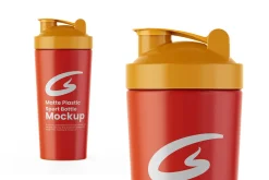 Matte Plastic Sports Bottle Mockup