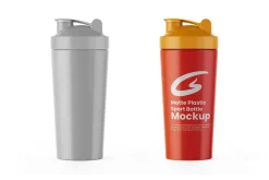 Matte Plastic Sports Bottle Mockup