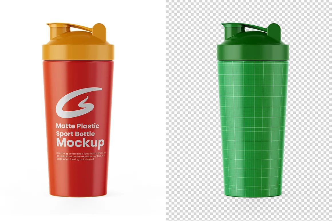 Matte Plastic Sports Bottle Mockup