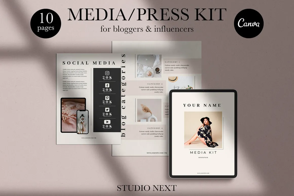 Media Kit Canva Template | DAHLIA