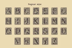 Medieval Leaves Colored initials set