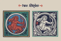 Medieval Zodiac Initials set