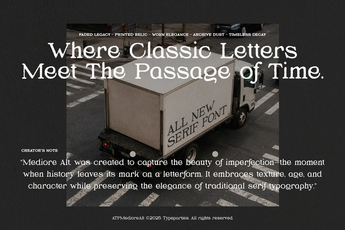Mediore Alt - Distressed Serif Font