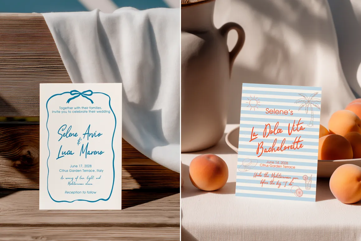 Mediterranean Stationery Mockup Set