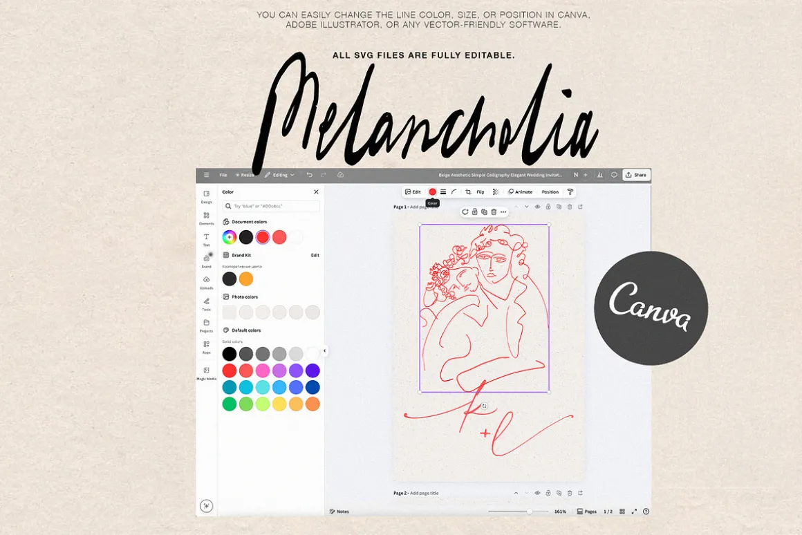 Melancholia - Minimalist Line Art