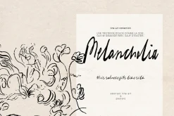 Melancholia - Minimalist Line Art