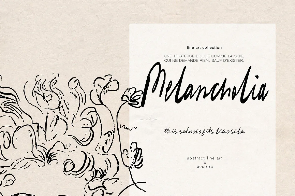 Melancholia - Minimalist Line Art