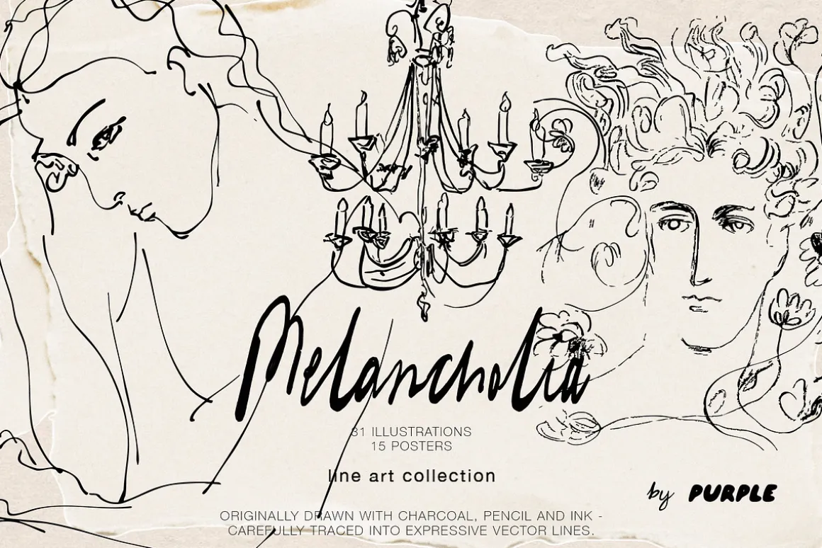 Melancholia - Minimalist Line Art