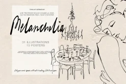 Melancholia - Minimalist Line Art