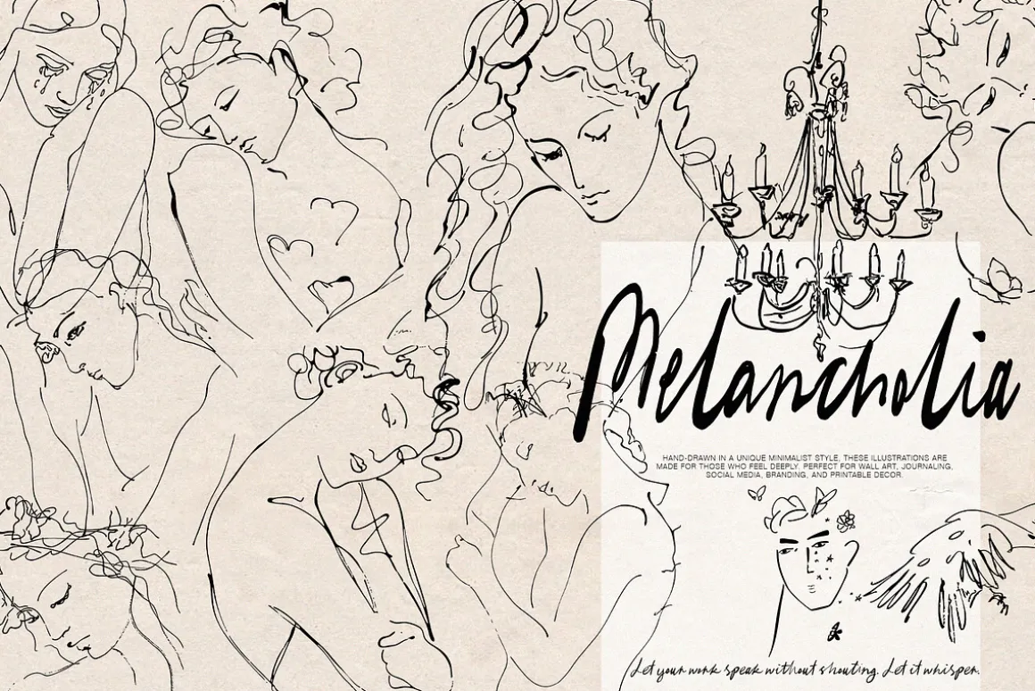 Melancholia - Minimalist Line Art