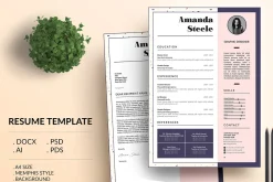 Memphis CV / Resume Template / N
