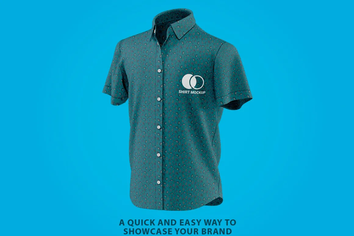 Men Short Sleeve Shirt Mockup PSD