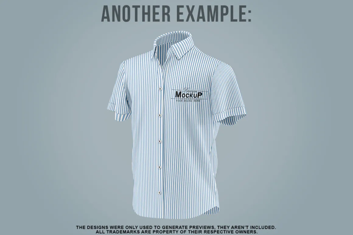 Men Short Sleeve Shirt Mockup PSD
