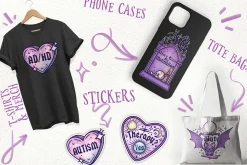 Mental Health Goth Clipart PNG pack