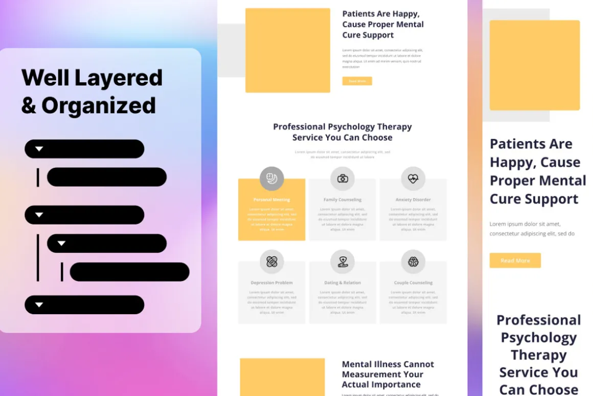 Mental Health Wireframe Vol. 08