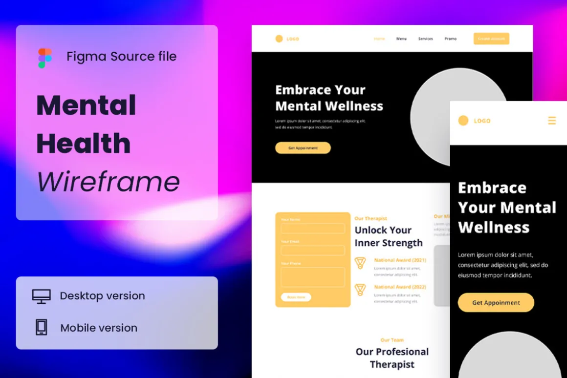 Mental Health Wireframe Website 08