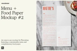 Menu & Food Paper Mockup #2