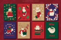 Meowy Christmas • cards & elements