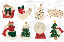 Meowy Christmas • cards & elements